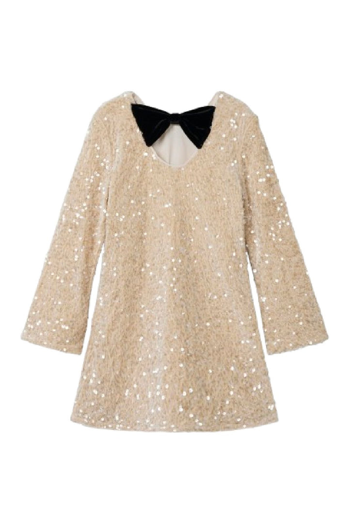 Name It - Nkfrusitta Ls Dress - 4881799 Jet Stream Black Bow