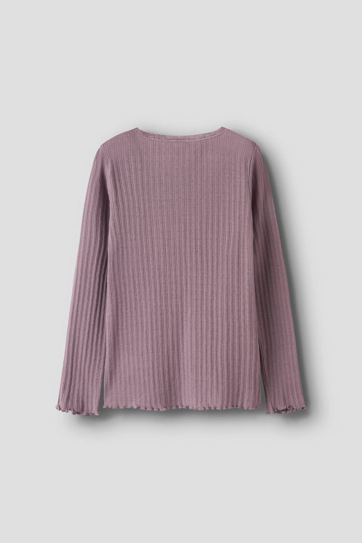 Name It - Nkfwossa Wo/Si Rib Ls Top - 4973641 Toadstool