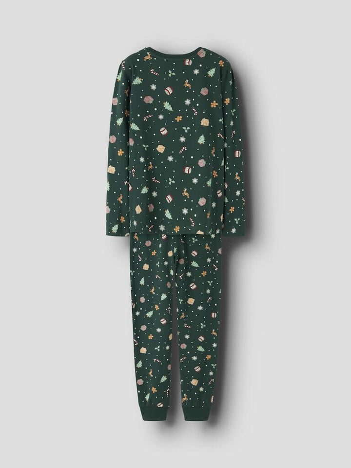 Name It - Nknvismas Ls Nightset - 4918935 Botanical Garden Xmas Aop Nattøj 