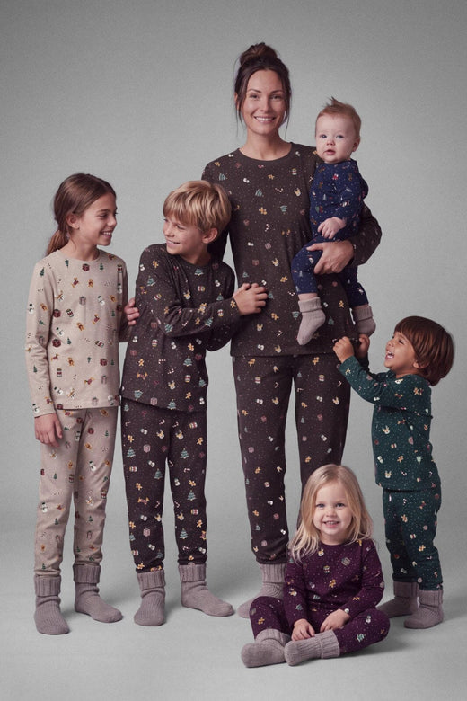 Name It - Nknvismas Ls Nightset - 5129027 Red Dahlia Christmas Nattøj 