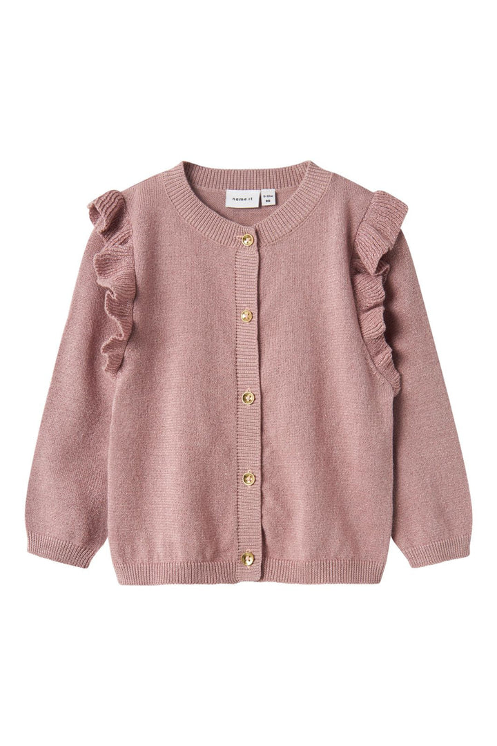 Name It - Nmfabinne Ls Knit Card - 4636116 Deauville Mauve Tone In Tone Lurex