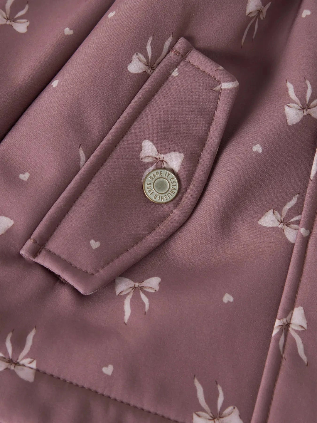 Name It - Nmfalfa08 Softshell Ashape Jacket Fo1 - 5073445 Wistful Mauve Heart Bow Jakker 
