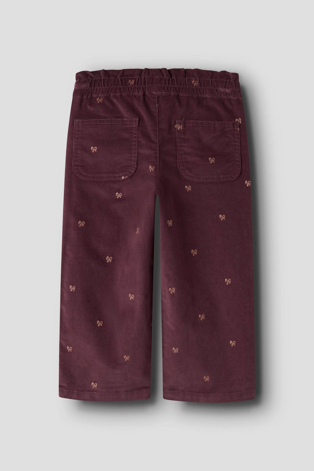 Name It - Nmfbella Wide Cord Glitter Pants 4510-Yt - 5204724 Catawba Grape Glitter Bow