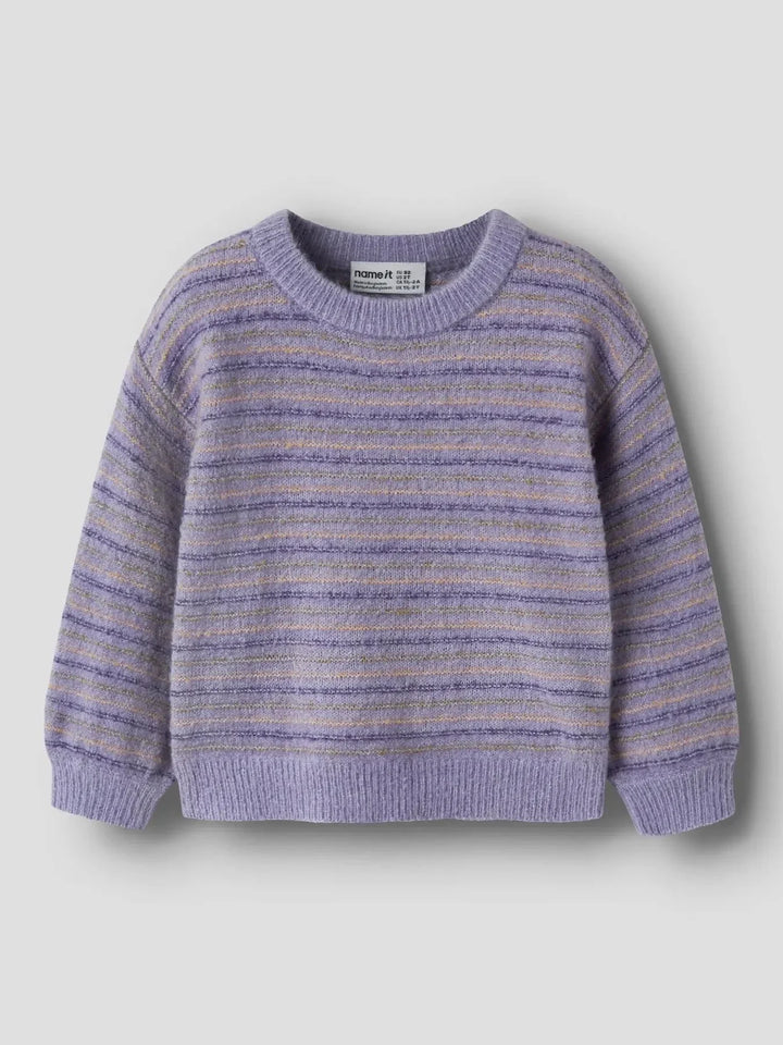 Name It - Nmfnoelle Ls Knit - 5075351 Heirloom Lilac Strikbluser 