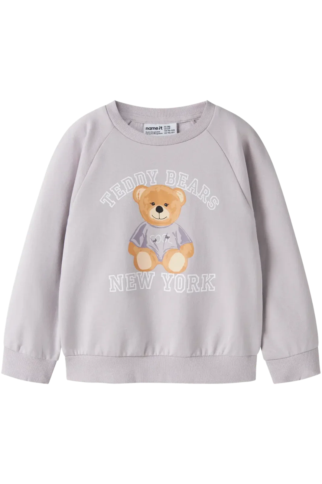 Name It - Nmfvenus Ls Nreg Sweat - 4971008 Lilac Marble Teddy Bear Sweatshirts 