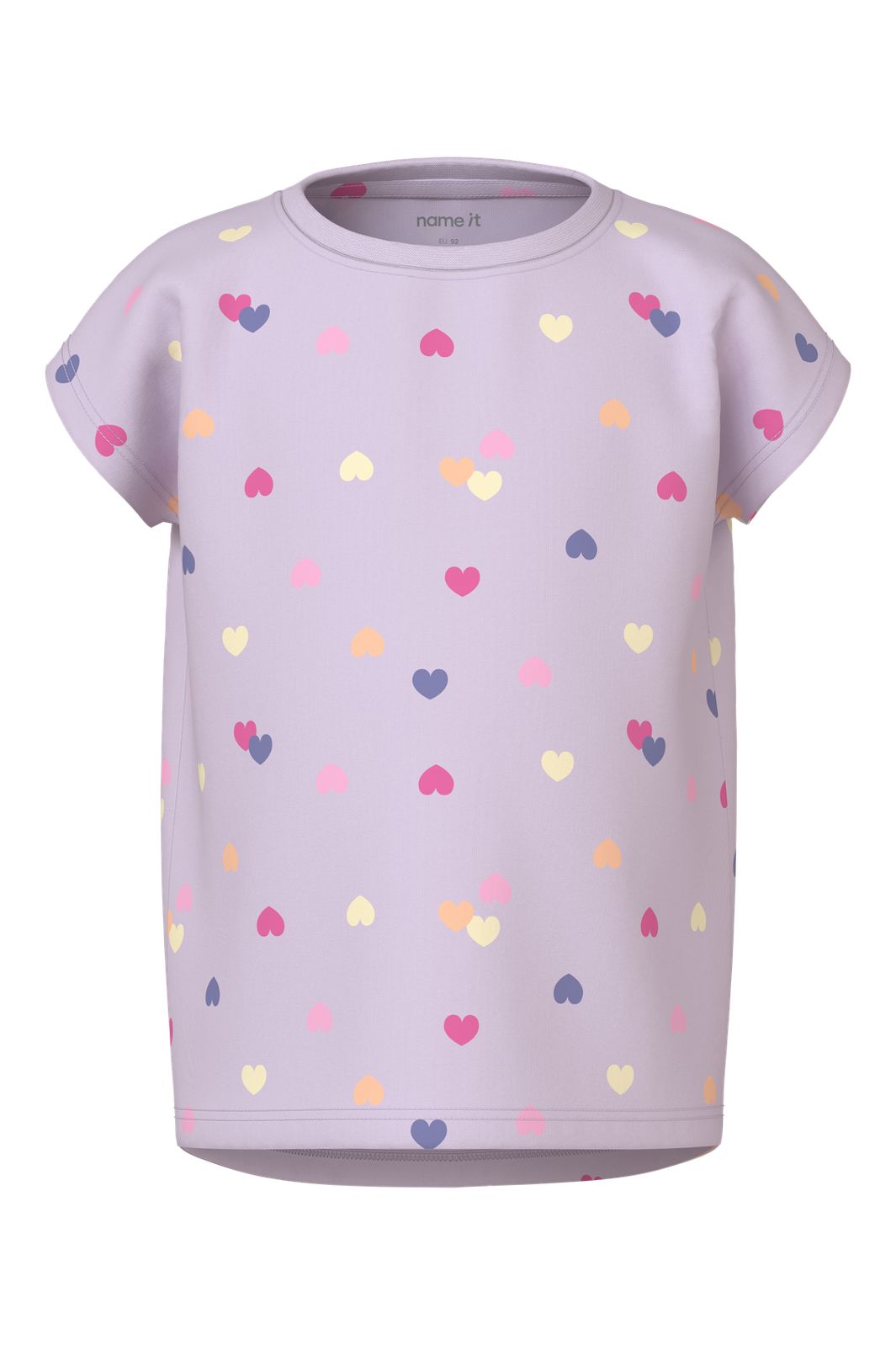 Name It - Nmfvigga Capsl Top - 5058596 Lavender Fog Colorful Hearts