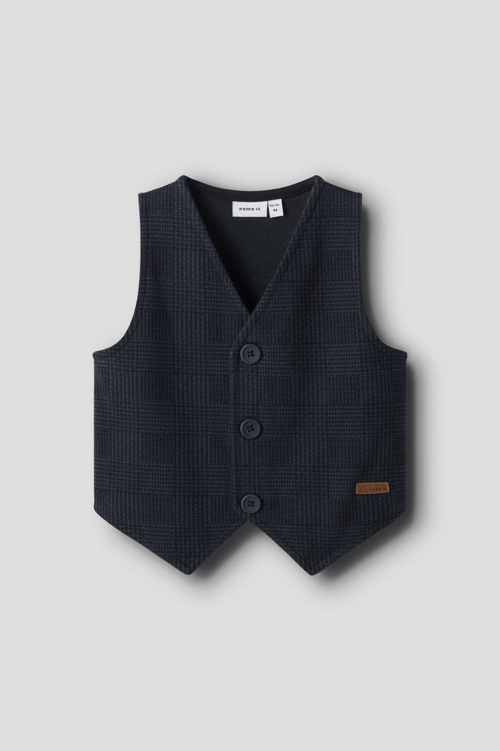 Name It - Nmmrobino Vest - 4874356 Navy Blazer Check