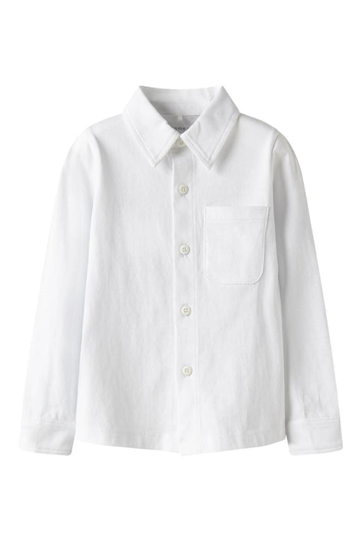 Name It - Nmmronalo Ls Jersey Shirt - 4874456 Bright White Skjorter 