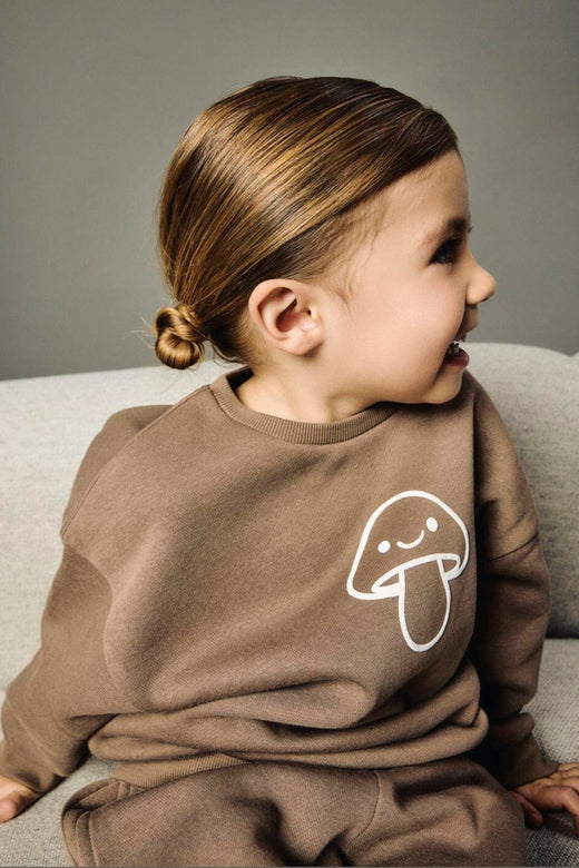 Name It - Nmnriley Ls Rlx Sweat - 5096049 Brown Lentil Antique White Print