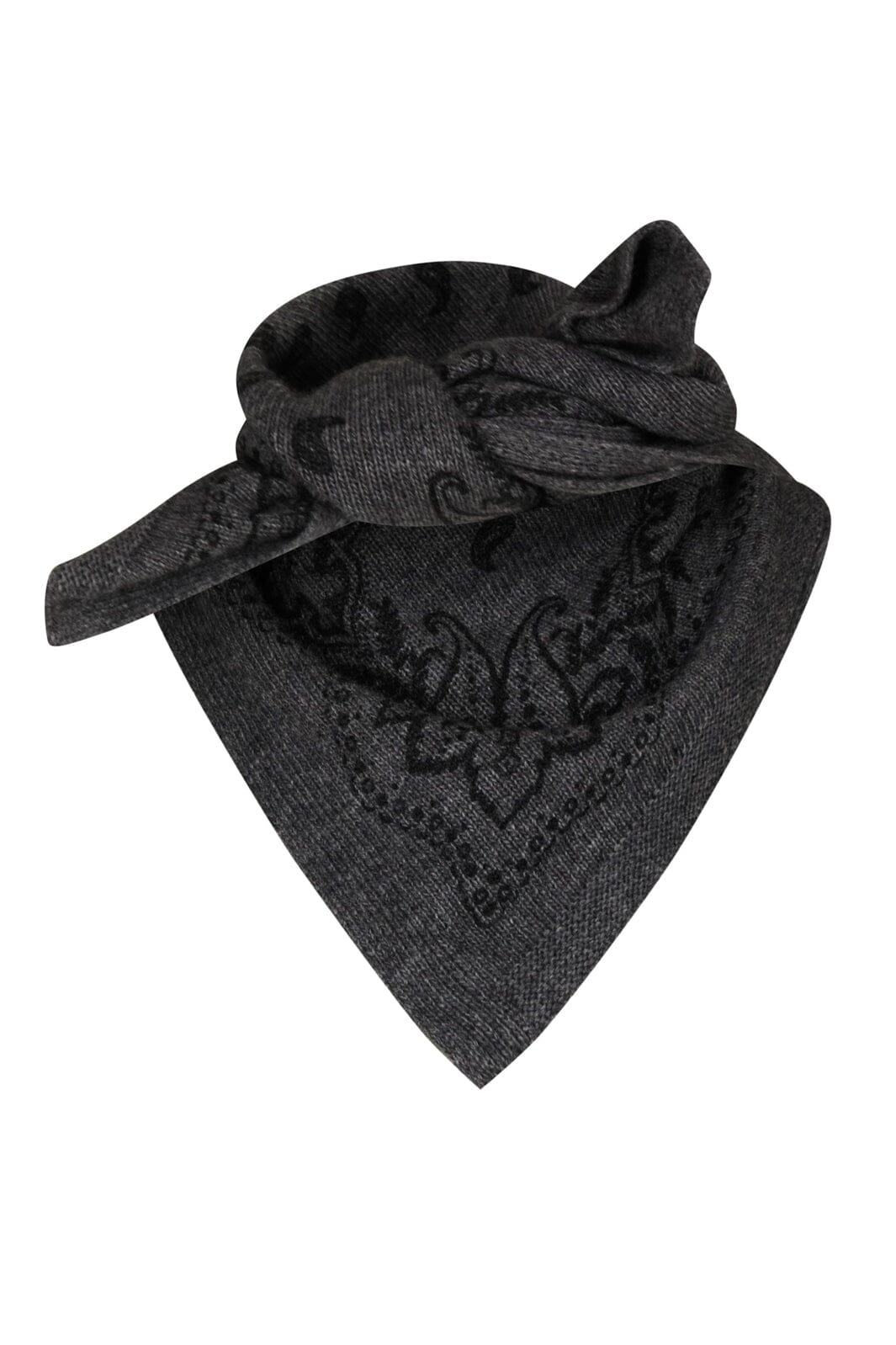 Neo Noir - Adelina Paisley Knit Scarf 169506 - 136 - Antracit Melange