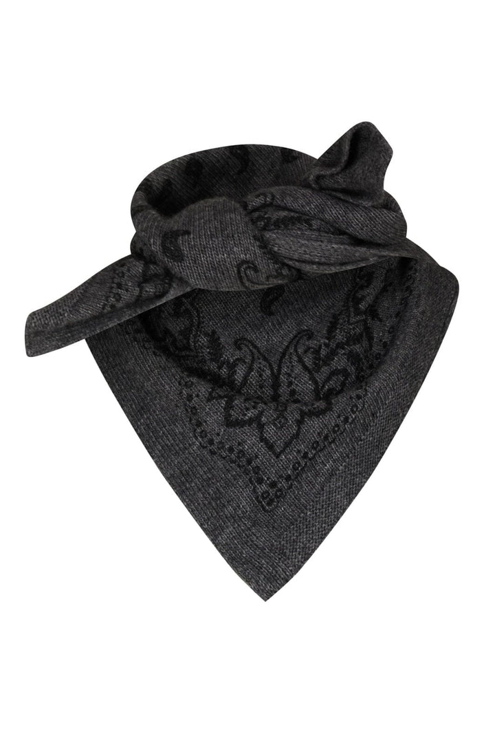 Neo Noir - Adelina Paisley Knit Scarf 169506 - 136 - Antracit Melange