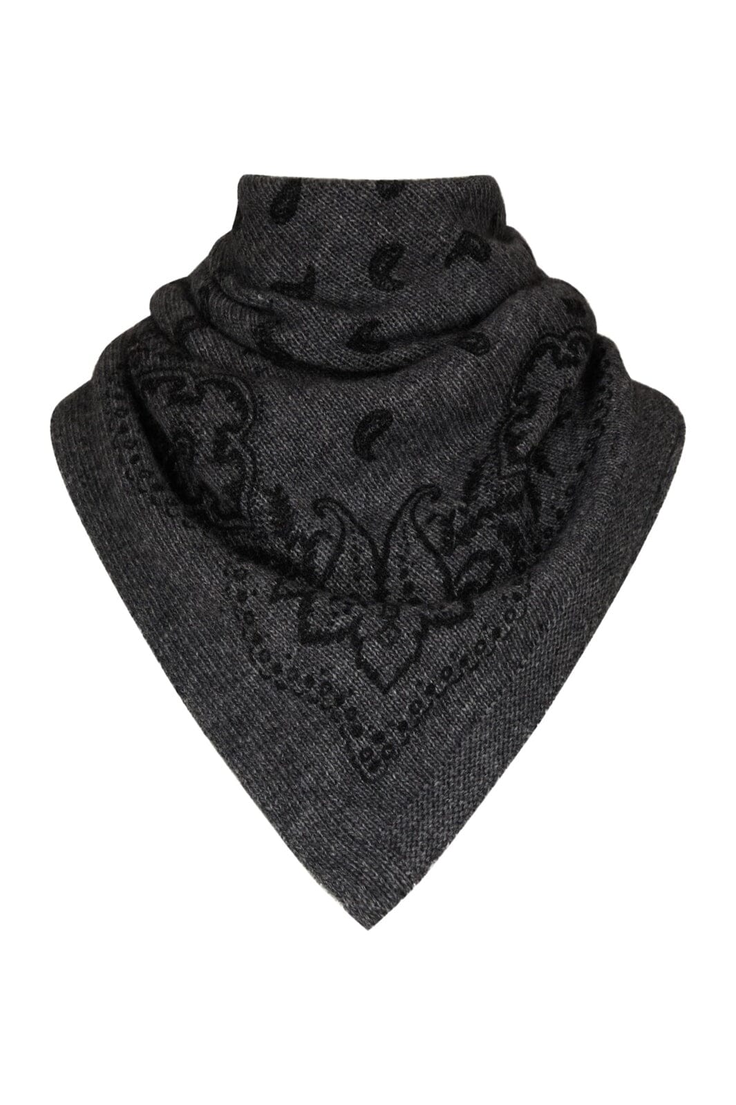 Neo Noir - Adelina Paisley Knit Scarf 169506 - 136 - Antracit Melange