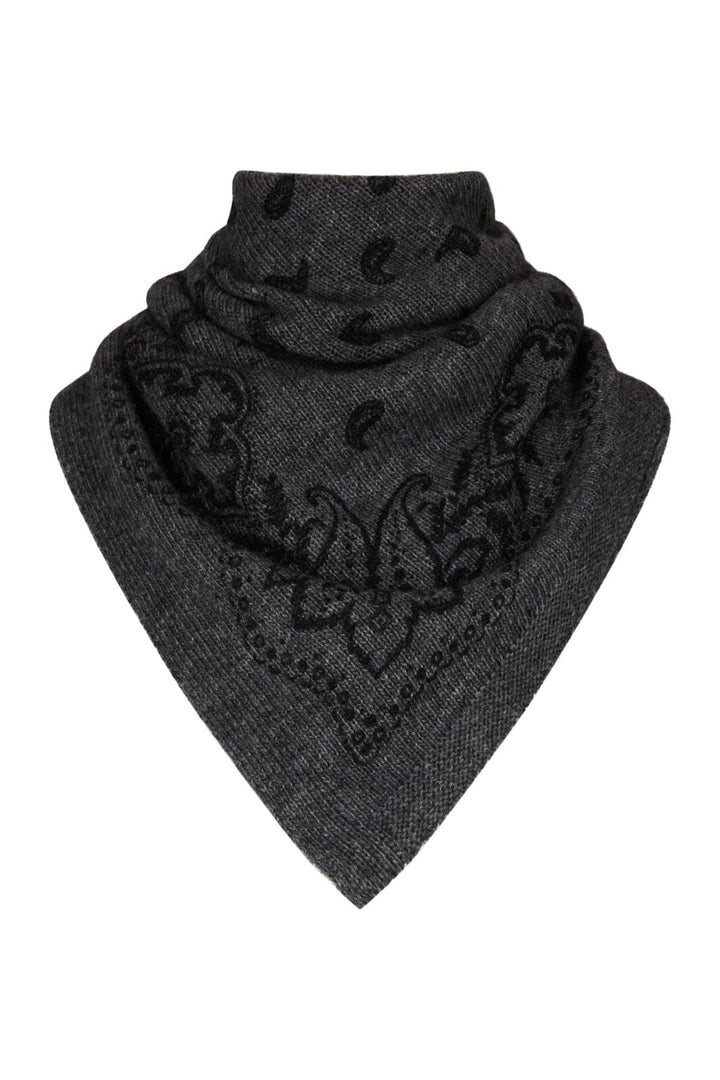 Neo Noir - Adelina Paisley Knit Scarf 169506 - 136 - Antracit Melange