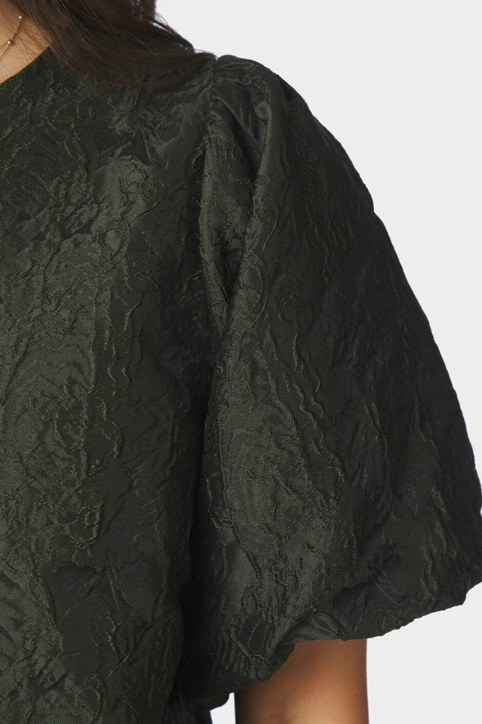Neo Noir - Aisa Brocade Blouse 166369 - 155 - Dark Green