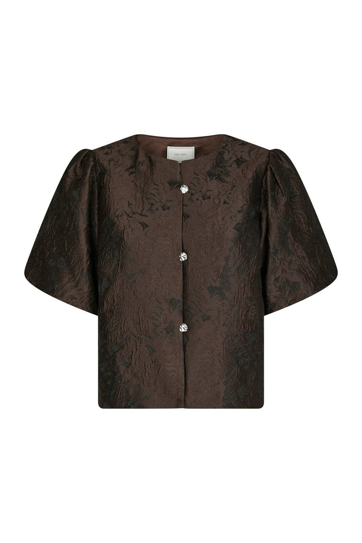 Neo Noir - Aisa Brocade Blouse 166369 - 676 - Dark Brown
