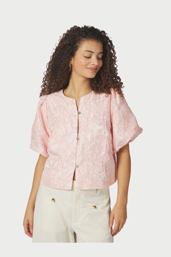 Neo Noir - Aisa Soft Brocade Blouse 168844 - 754 - Light Pink