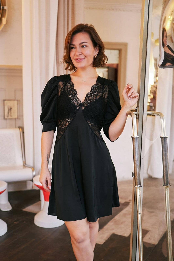 Neo Noir - Alfia Lace Dress 167052 - 100 - Black Kjoler 