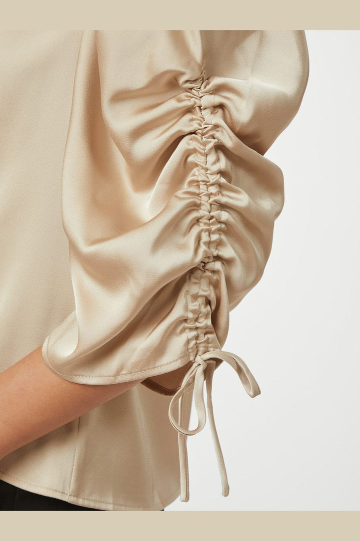 Neo Noir - Alvira Drapy Satin Blouse 166542 - 720 - Champagne