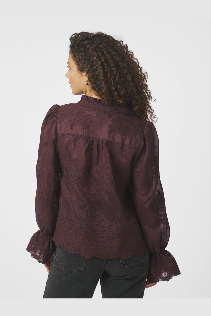 Neo Noir - Amara Big Embroidery Blouse 163032 - 174 - Burgundy