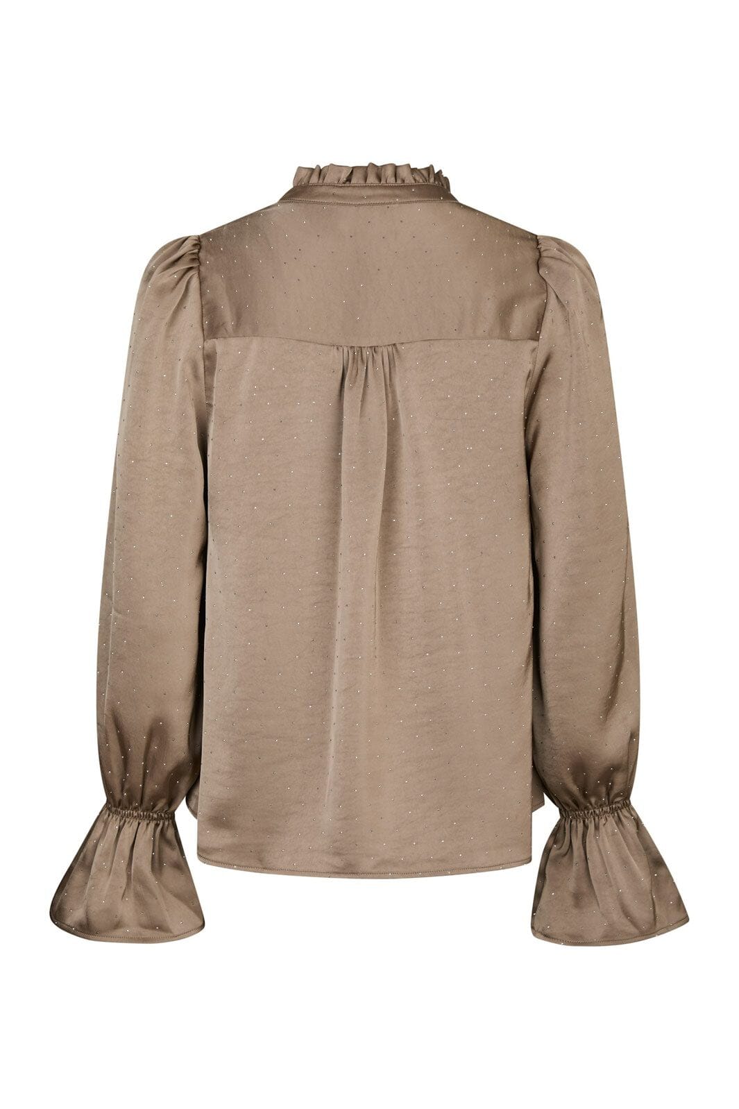 Neo Noir - Amara Heavy Satin Bedaz Blouse 166578 - 811 - Dark Taupe