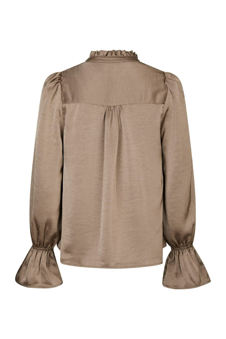 Neo Noir - Amara Heavy Satin Bedaz Blouse 166578 - 811 - Dark Taupe