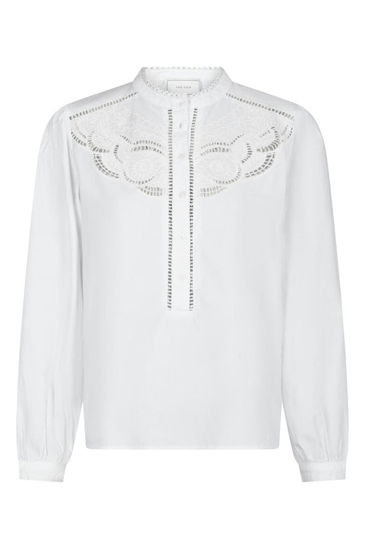 Neo Noir - Aneliah C Poplin Emb Blouse 169907 - 120 - White