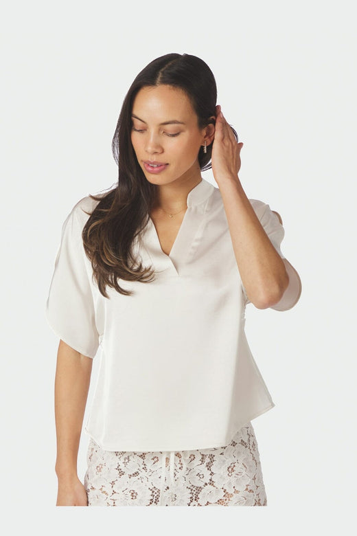 Neo Noir - Anelle Heavy Sateen Blouse 168286 - 621 - Pearl