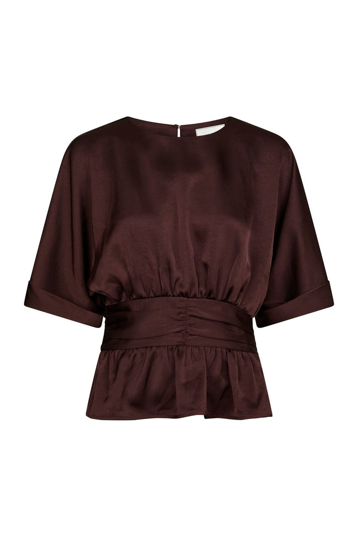 Neo Noir - Annegret Heavy Sateen Blouse 166830 - 174 - Burgundy
