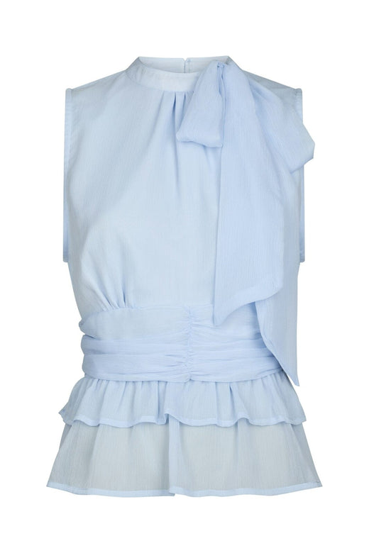 Neo Noir - Ansol Solid Chiffon Top 166671 - 145 - Light Blue