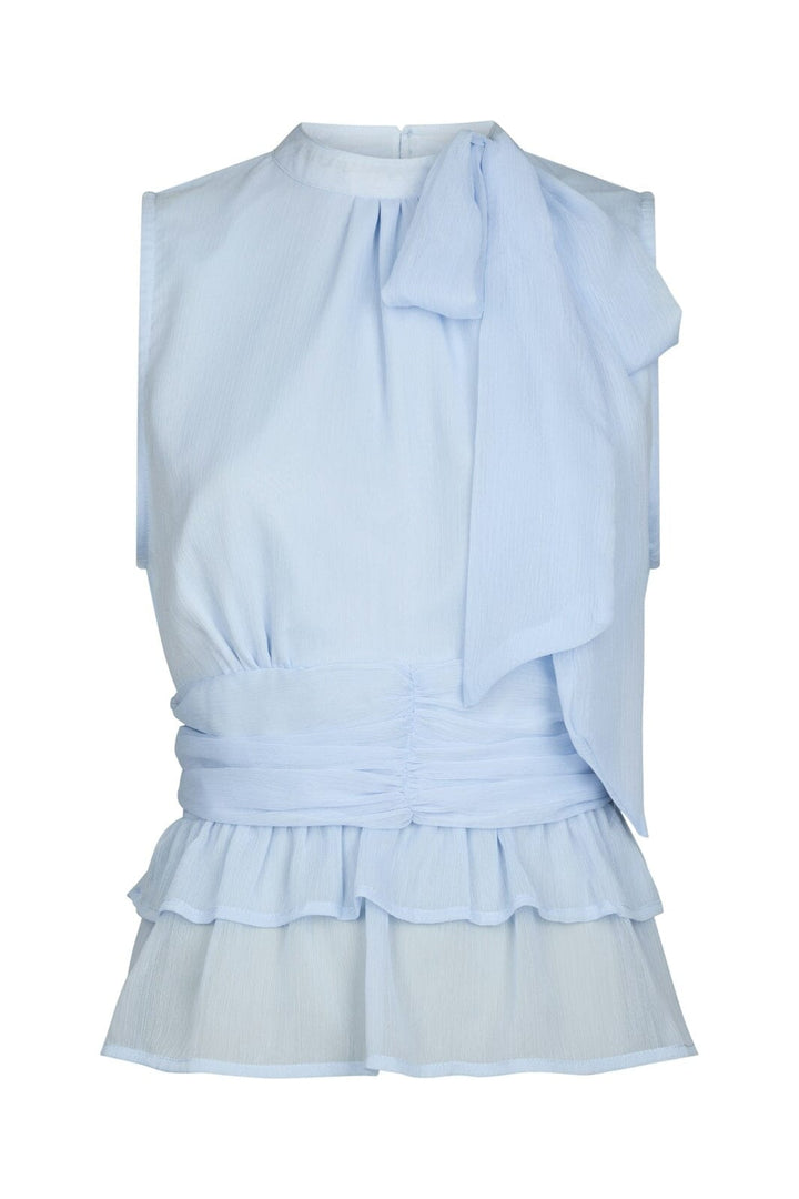 Neo Noir - Ansol Solid Chiffon Top 166671 - 145 - Light Blue