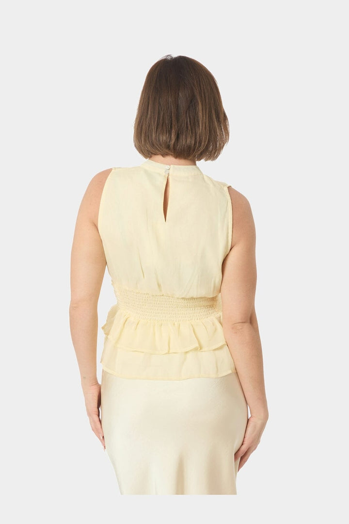 Neo Noir - Ansol Solid Chiffon Top 166671 - 191 - Light Yellow