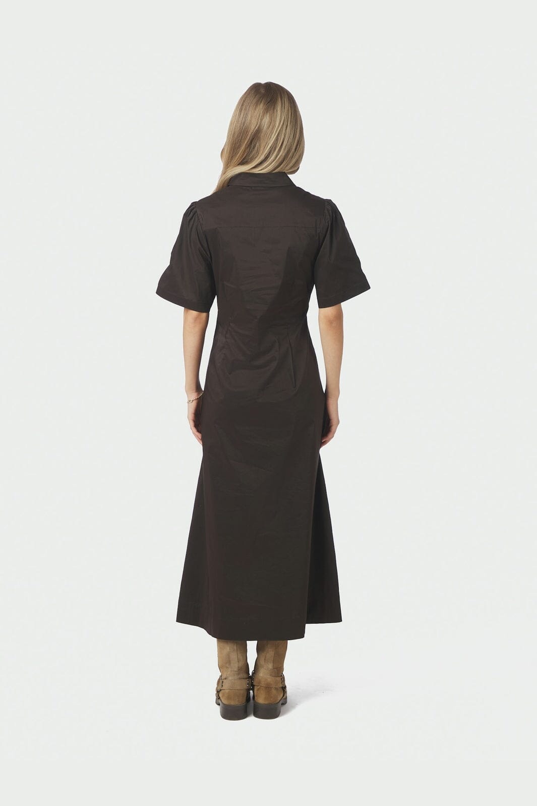 Neo Noir - Baia Poplin Dress 165343 - 584 - Chocolate Brown