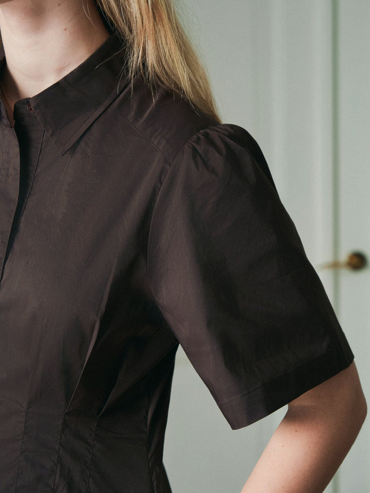 Neo Noir - Baia Poplin Dress 165343 - 584 - Chocolate Brown Kjoler 
