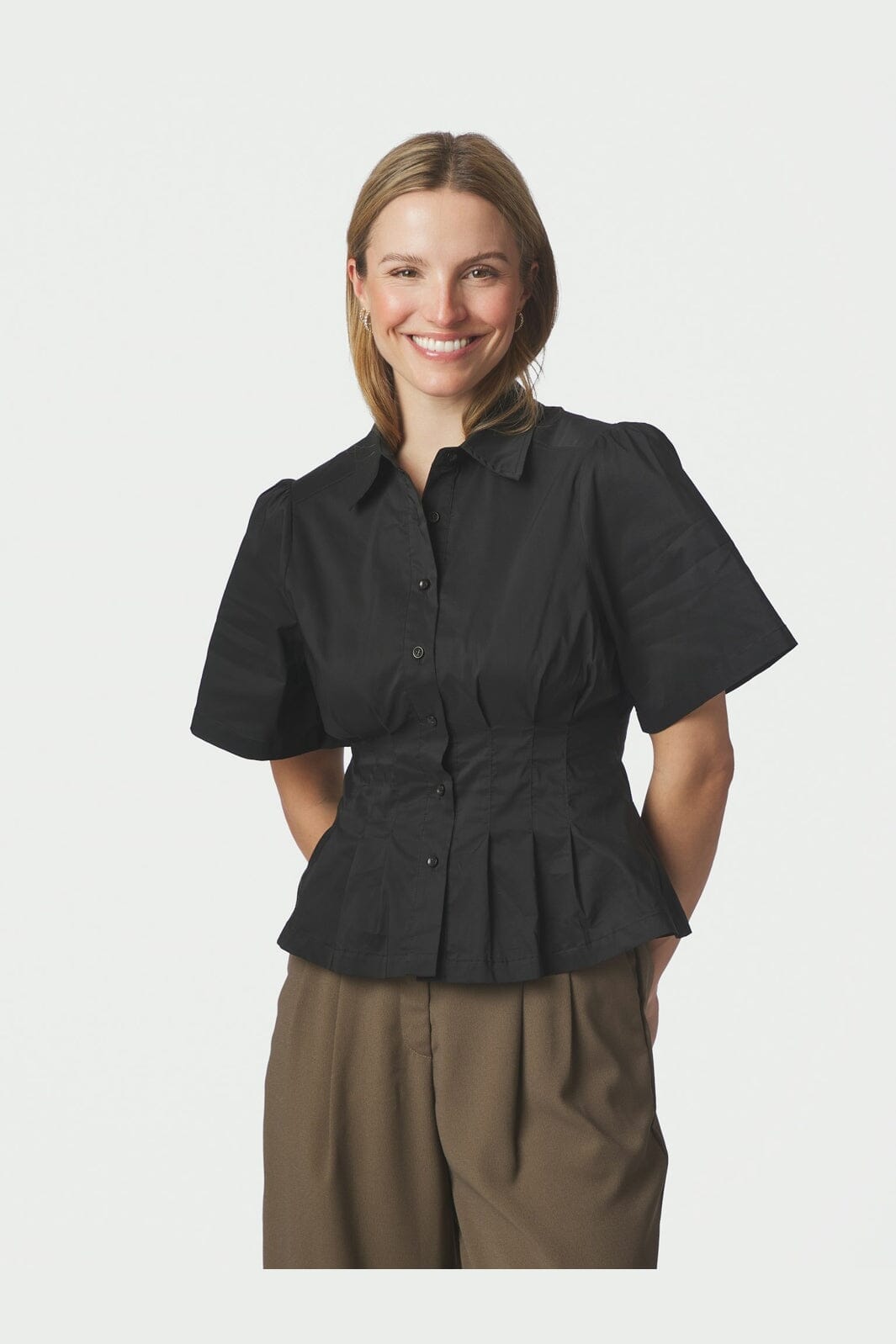 Neo Noir - Balara Poplin Shirt 167002 - 100 - Black