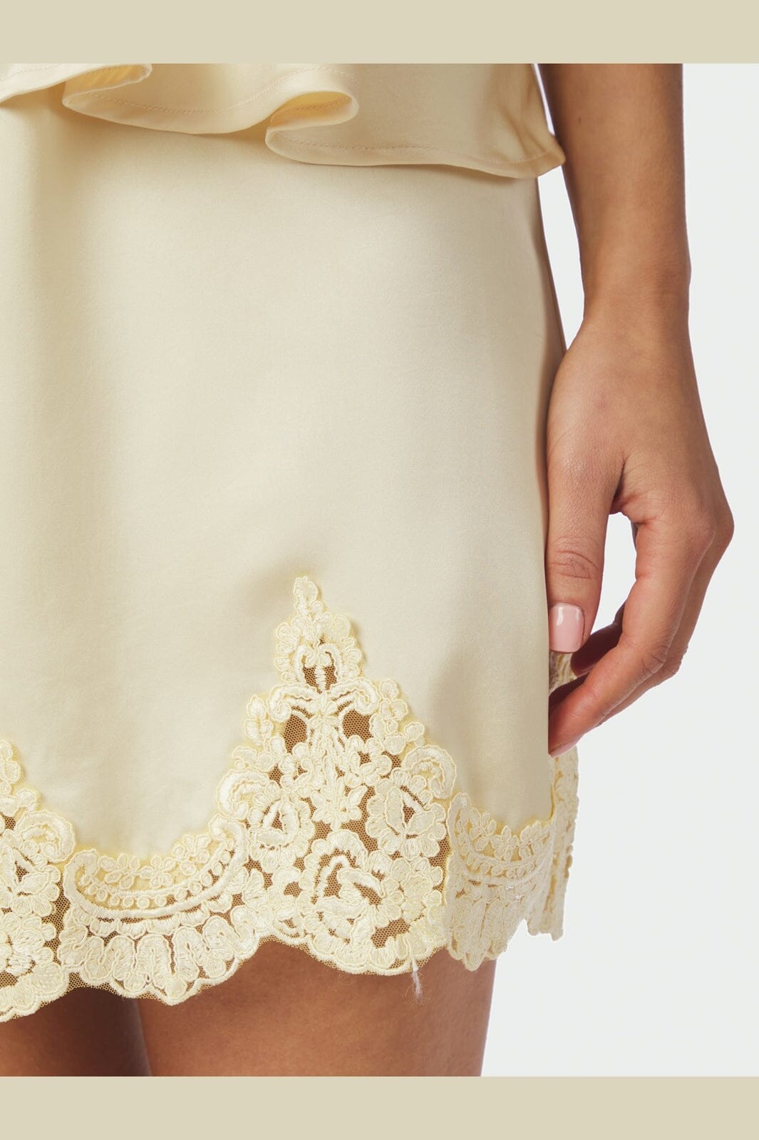 Neo Noir - Benisa Heavy Sateen Skirt 169012 - 191 - Light Yellow