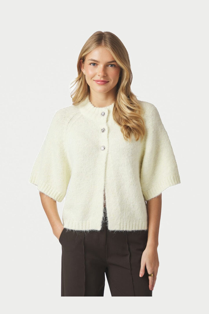Neo Noir - Benuta Fluffy Knit Cardigan 165816 - 191 - Light Yellow