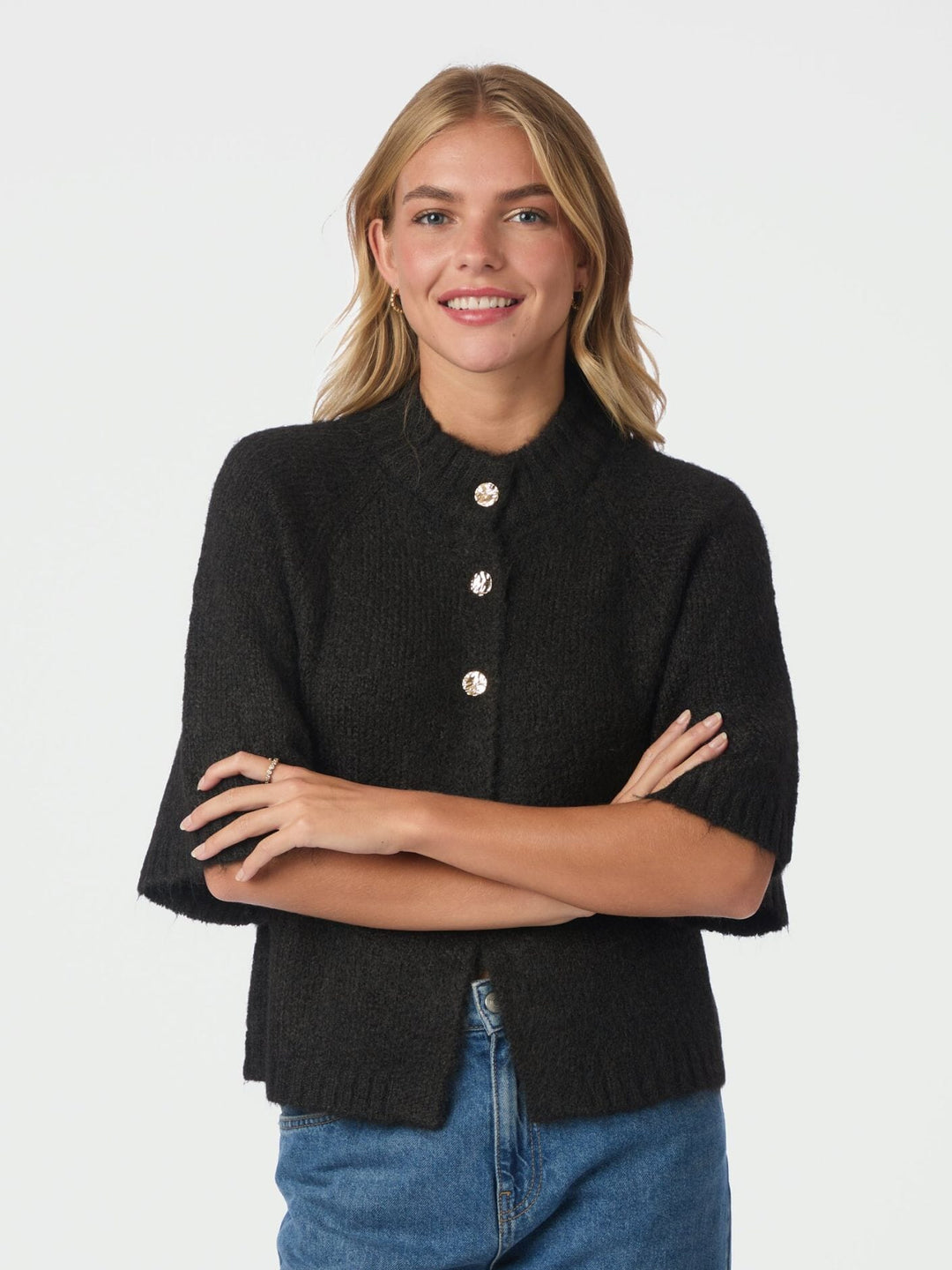 Neo Noir - Benuta Fluffy Knit Cardigan 165816 - 676 - Dark Brown Cardigans 