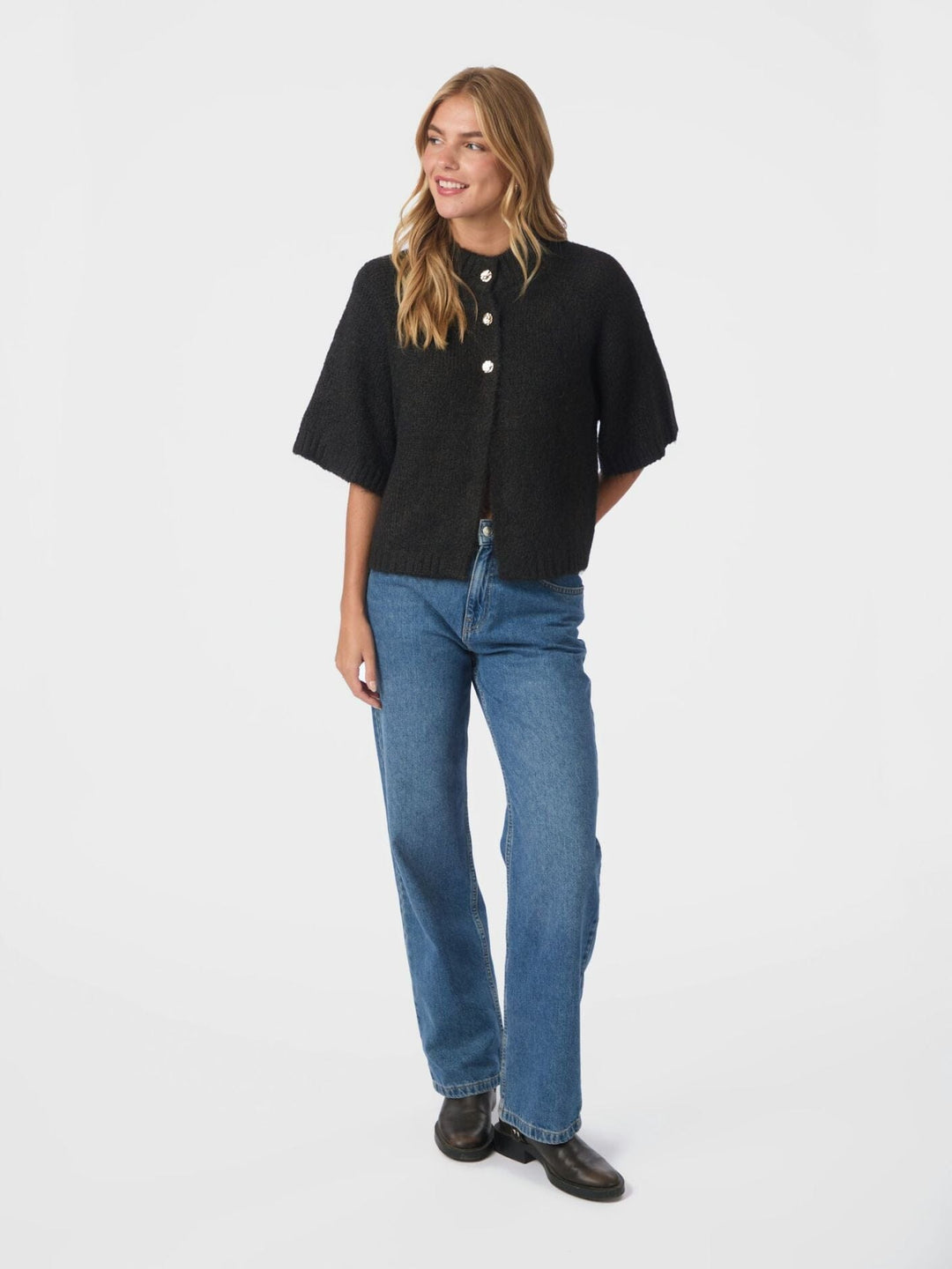 Neo Noir - Benuta Fluffy Knit Cardigan 165816 - 676 - Dark Brown Cardigans 