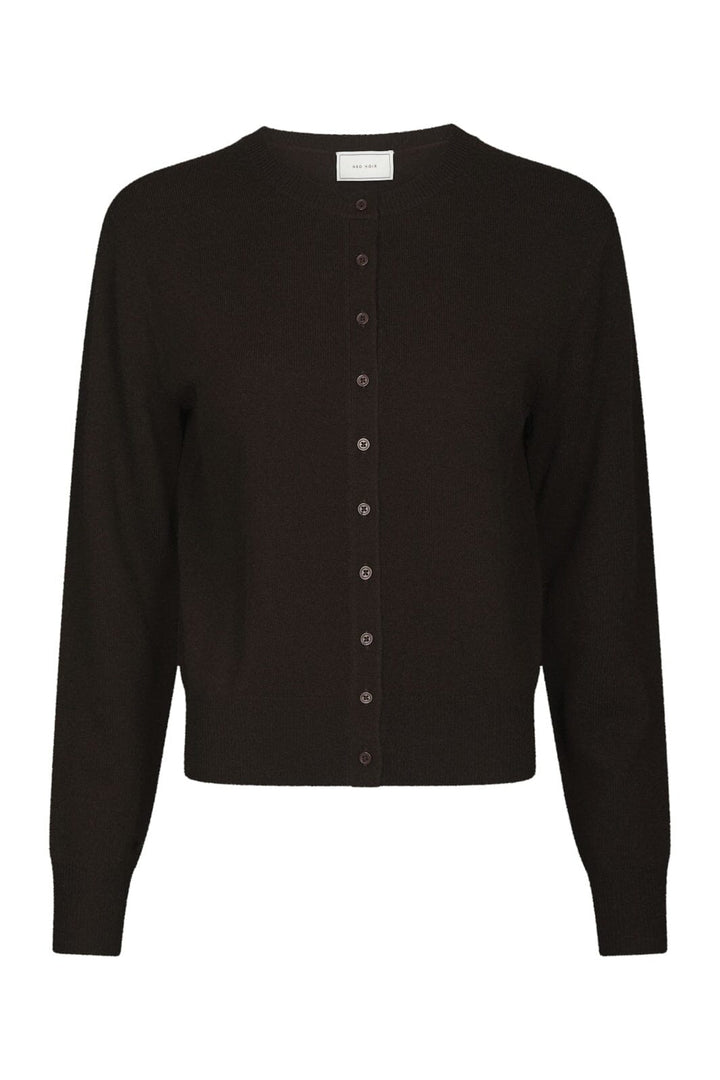 Neo Noir - Bina Wool Knit Cardigan 167771 - 676 - Dark Brown