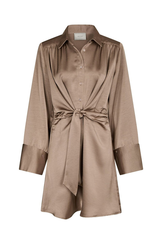 Neo Noir - Biria Heavy Sateen Dress 166792 - 811 - Dark Taupe