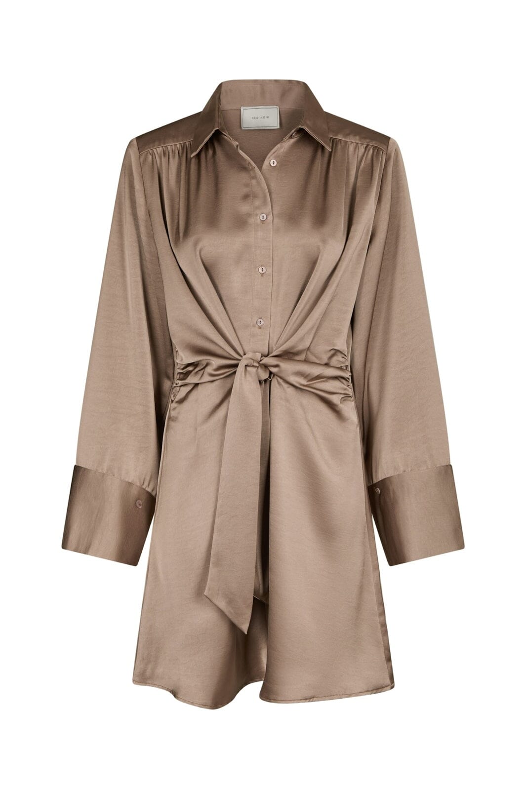 Neo Noir - Biria Heavy Sateen Dress 166792 - 811 - Dark Taupe
