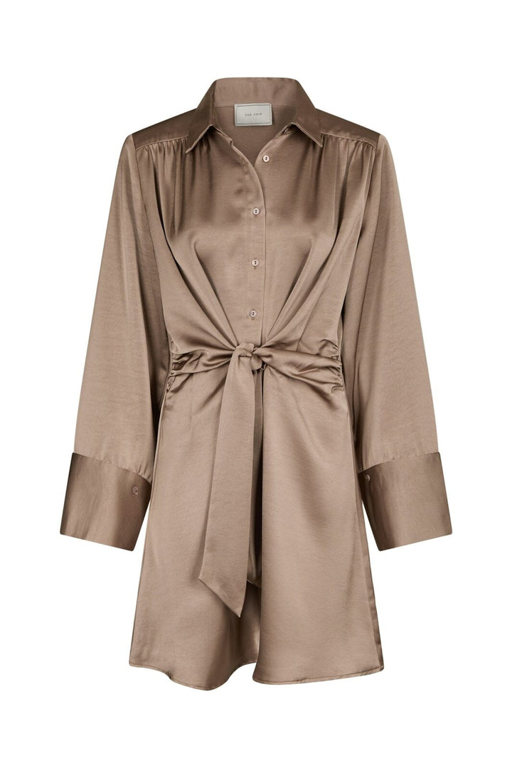 Neo Noir - Biria Heavy Sateen Dress 166792 - 811 - Dark Taupe