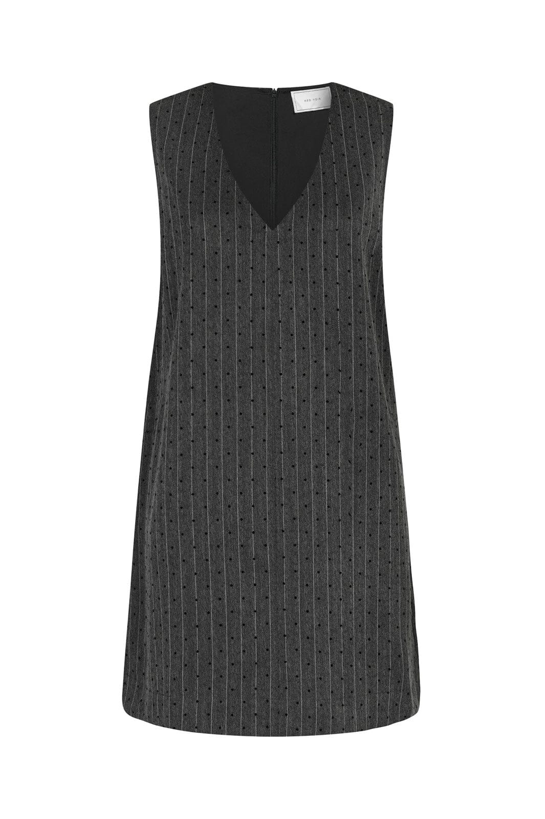 Neo Noir - Caila Mini Dot Dress 167259 - 107 - Dark Grey Melange