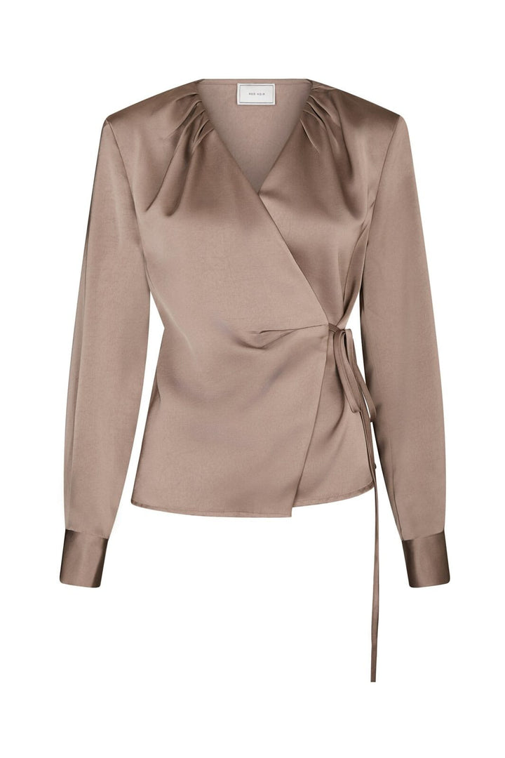 Neo Noir - Caprina Heavy Sateen Blouse 166961 - 811 - Dark Taupe