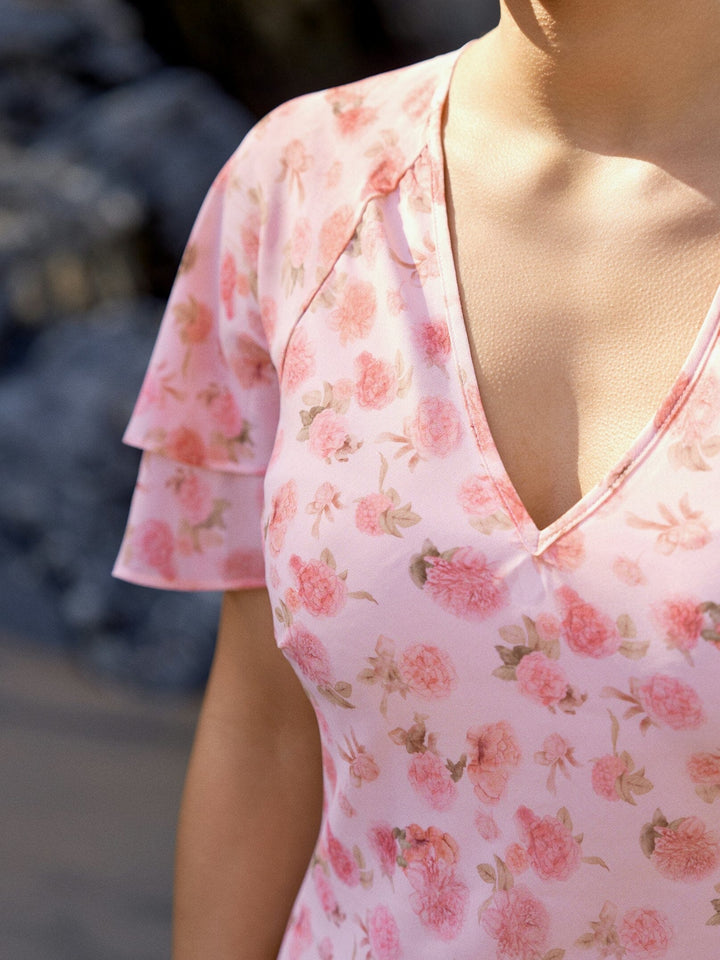 Neo Noir - Celesse Flower Fade Dress 169331 - 754 - Light Pink Kjoler 
