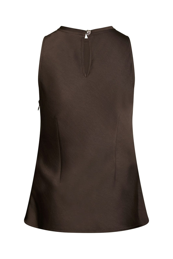 Neo Noir - Celina Heavy Sateen Top 167209 - 676 - Dark Brown