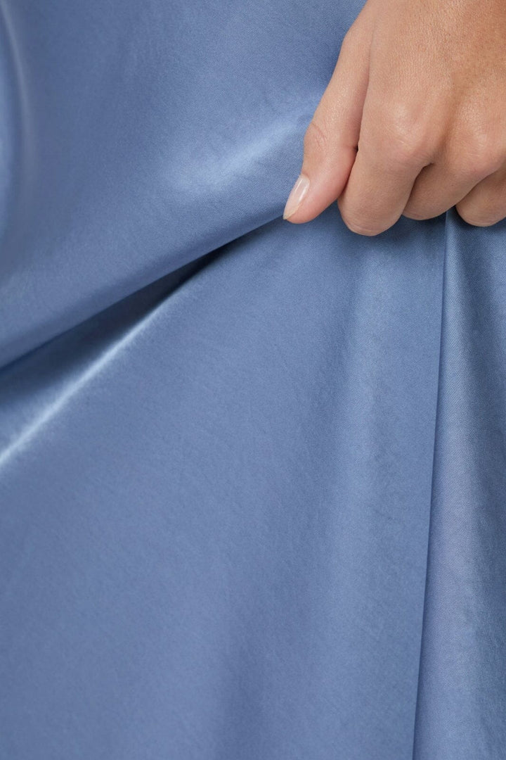 Neo Noir - Celinie Heavy Sateen Dress 165621 - 407 - Smoke Blue