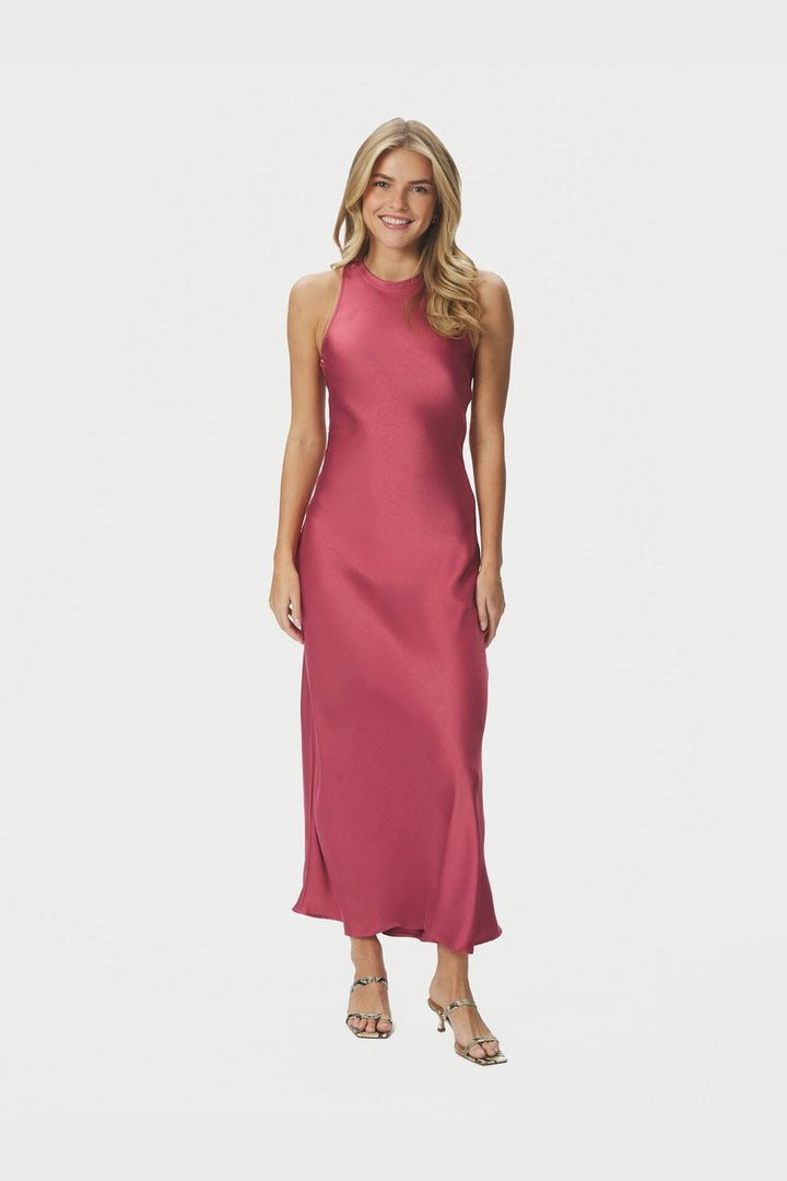 Neo Noir - Celinie Heavy Sateen Dress 165621 - 430 - Cherry Pink