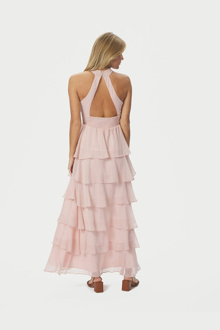 Neo Noir - Cleoni Solid Chiffon Dress 167394 - 165 - Rose