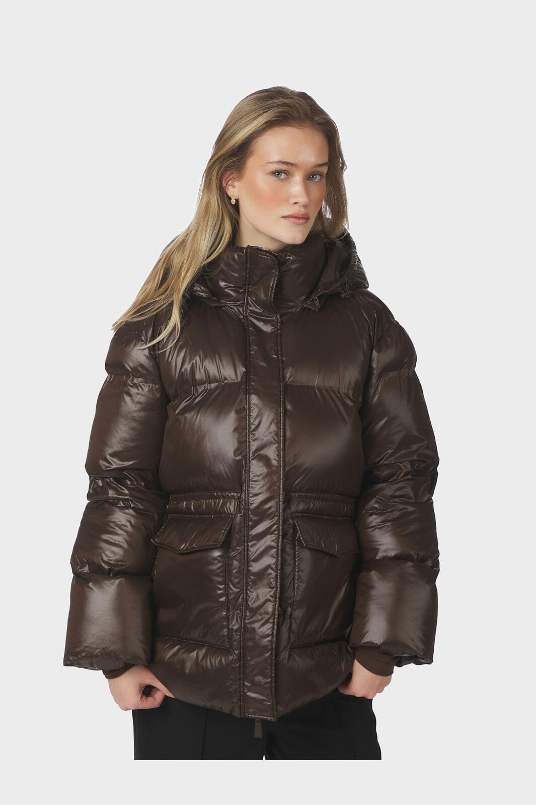 Neo Noir - Clotilde Shiny Puffer Jacket 168506 - 584 - Chocolate Brown